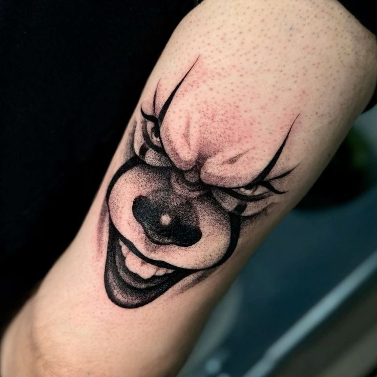 Bloody Vintage Jester Flash Tattoo Design