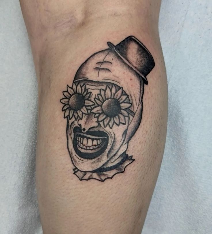 Chicano-Inspired Sad Clown Portrait Tattoo Design