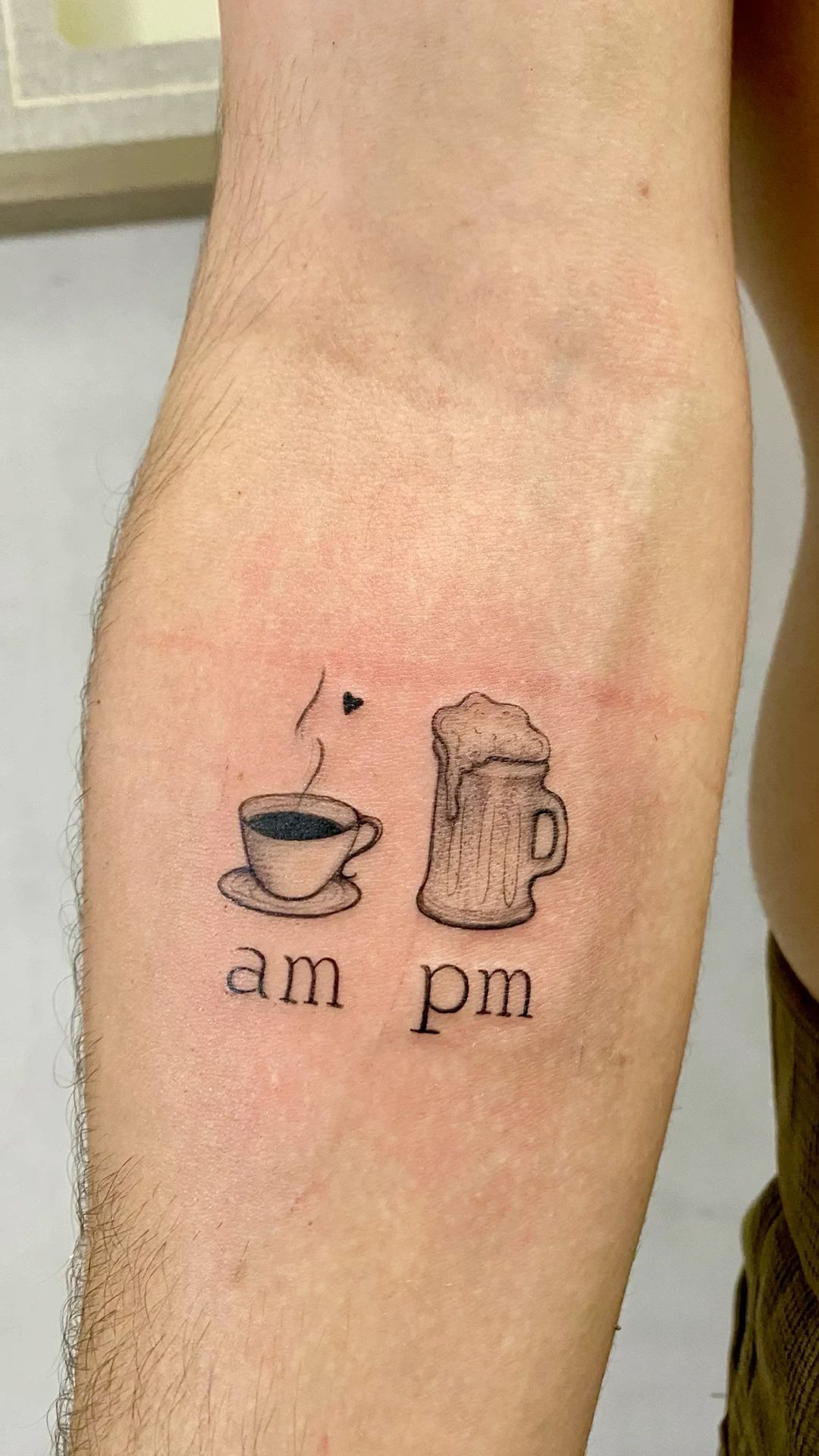 AM/PM Coffee and Beer Tattoo Tattoo Design