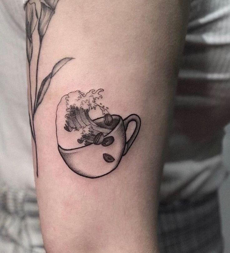 Coffee Wave Cup Tattoo Tattoo Design