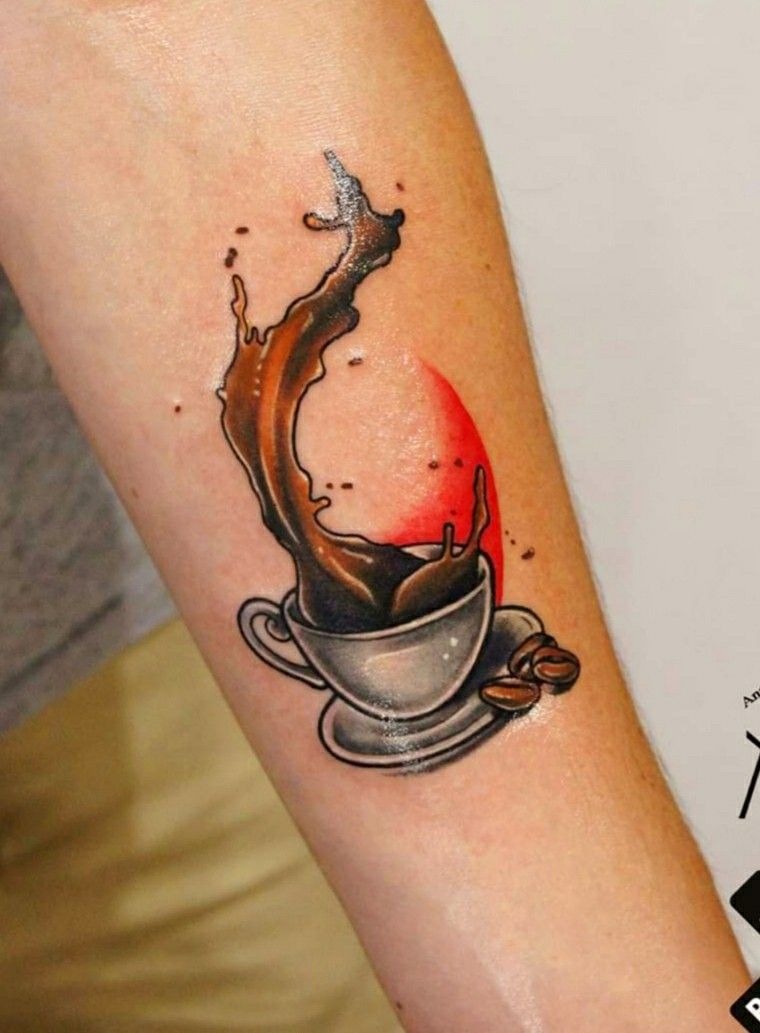 Dynamic Coffee Splash Tattoo Tattoo Design
