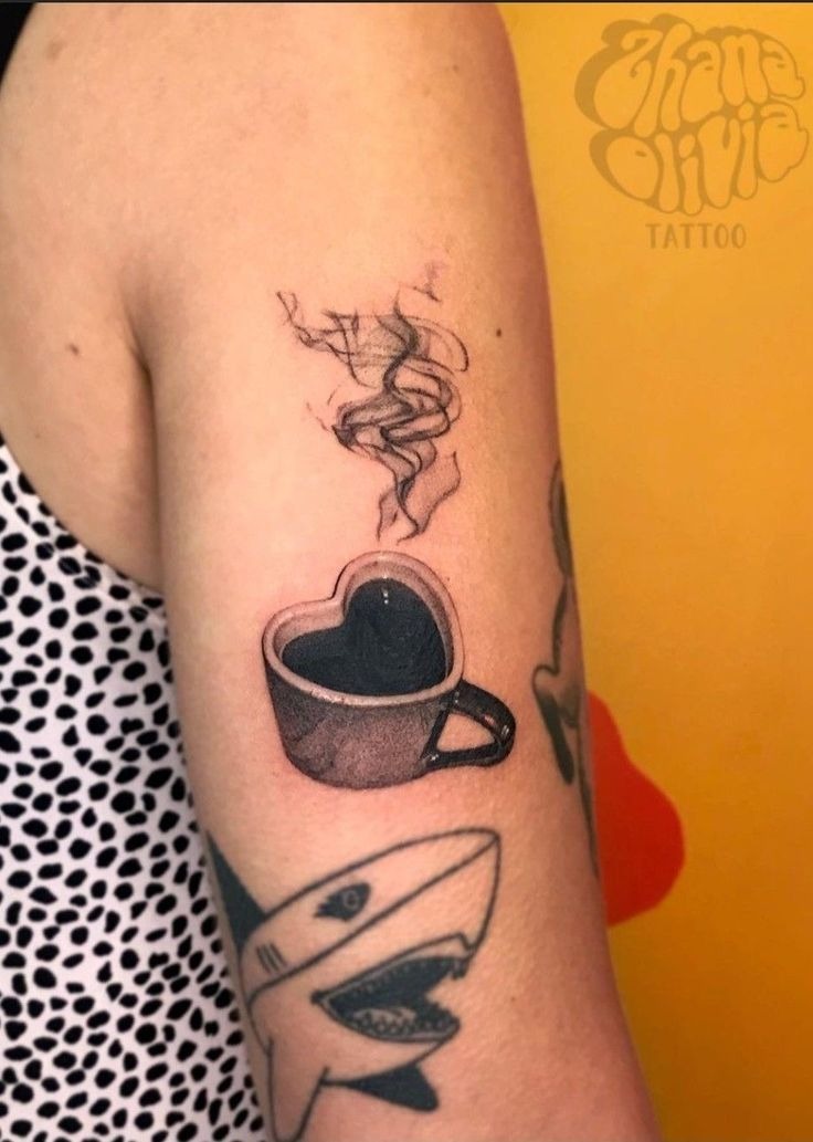 Heart Coffee Cup Tattoo Tattoo Design