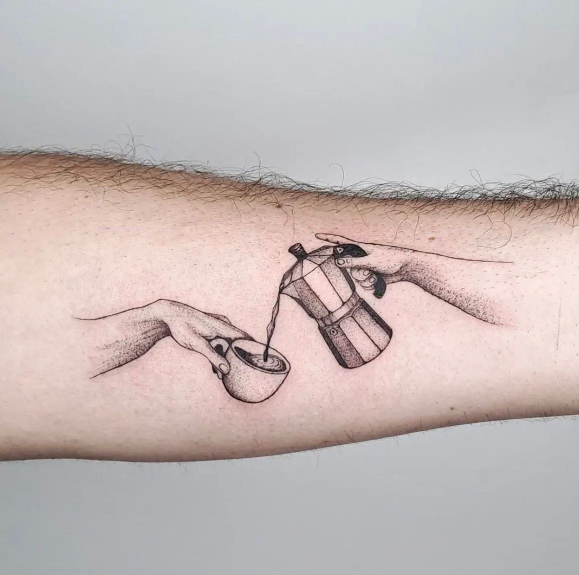 Moka Pot Pouring Coffee Tattoo Tattoo Design