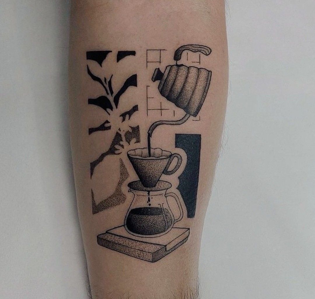 Pour Over Coffee Setup Tattoo Tattoo Design