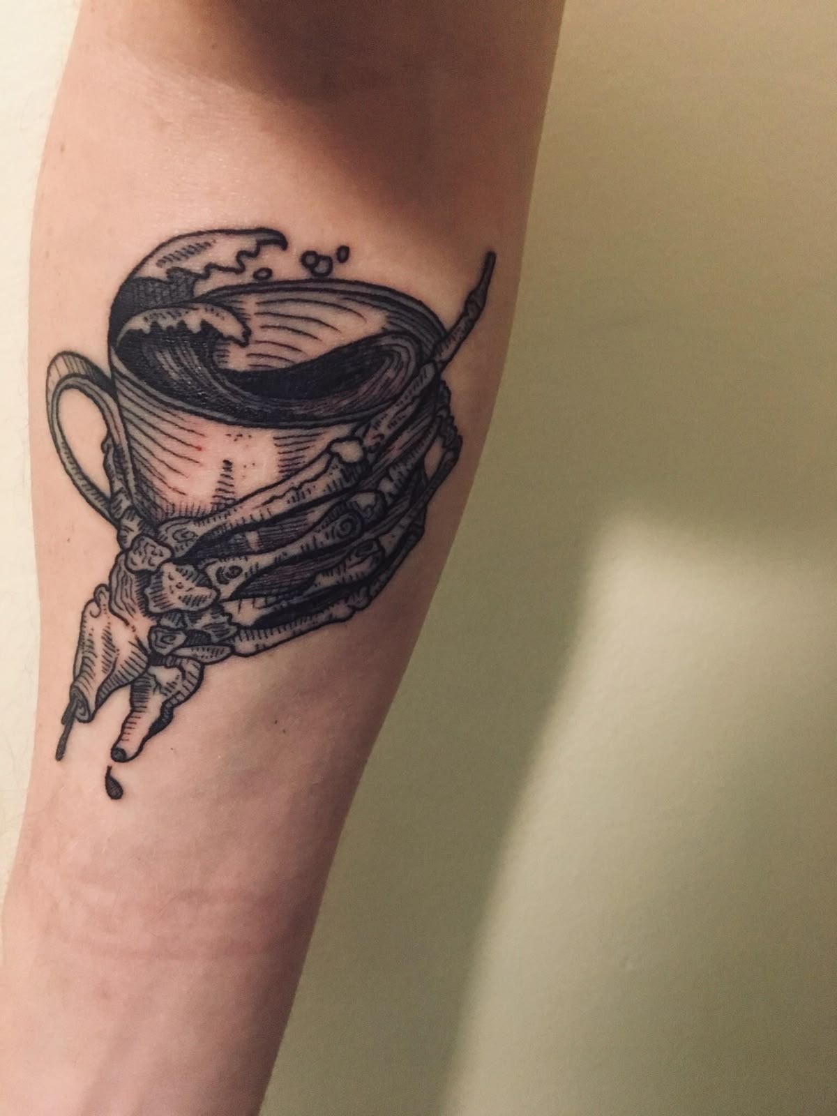 Skeleton Hand Coffee Cup Tattoo Tattoo Design