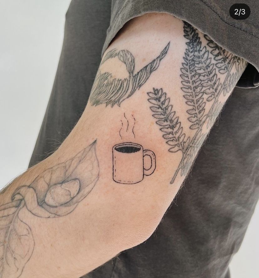 Tiny Steaming Mug Tattoo Tattoo Design