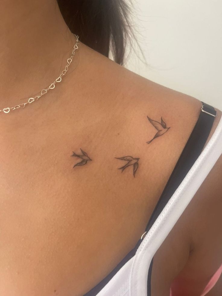 Flying Bird Trio Tattoo Design