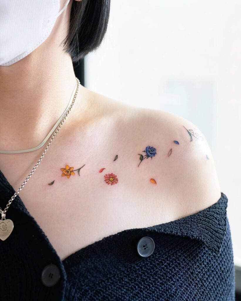 The design centers on colorful floral imagery that reads clearly at a glance.