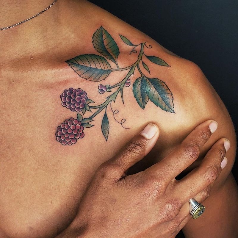 Blackberry Shoulder Tattoo tattoo design