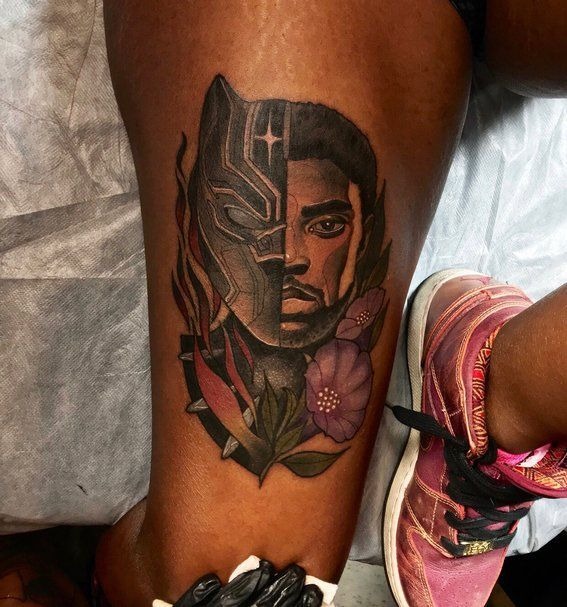 Wakandan Tribute Portrait tattoo design