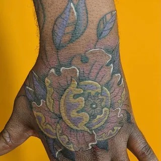 Futuristic Afro-Centric Thigh Piece tattoo design