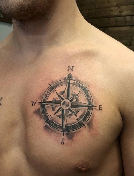 Classic Chest Compass Tattoo Tattoo Design