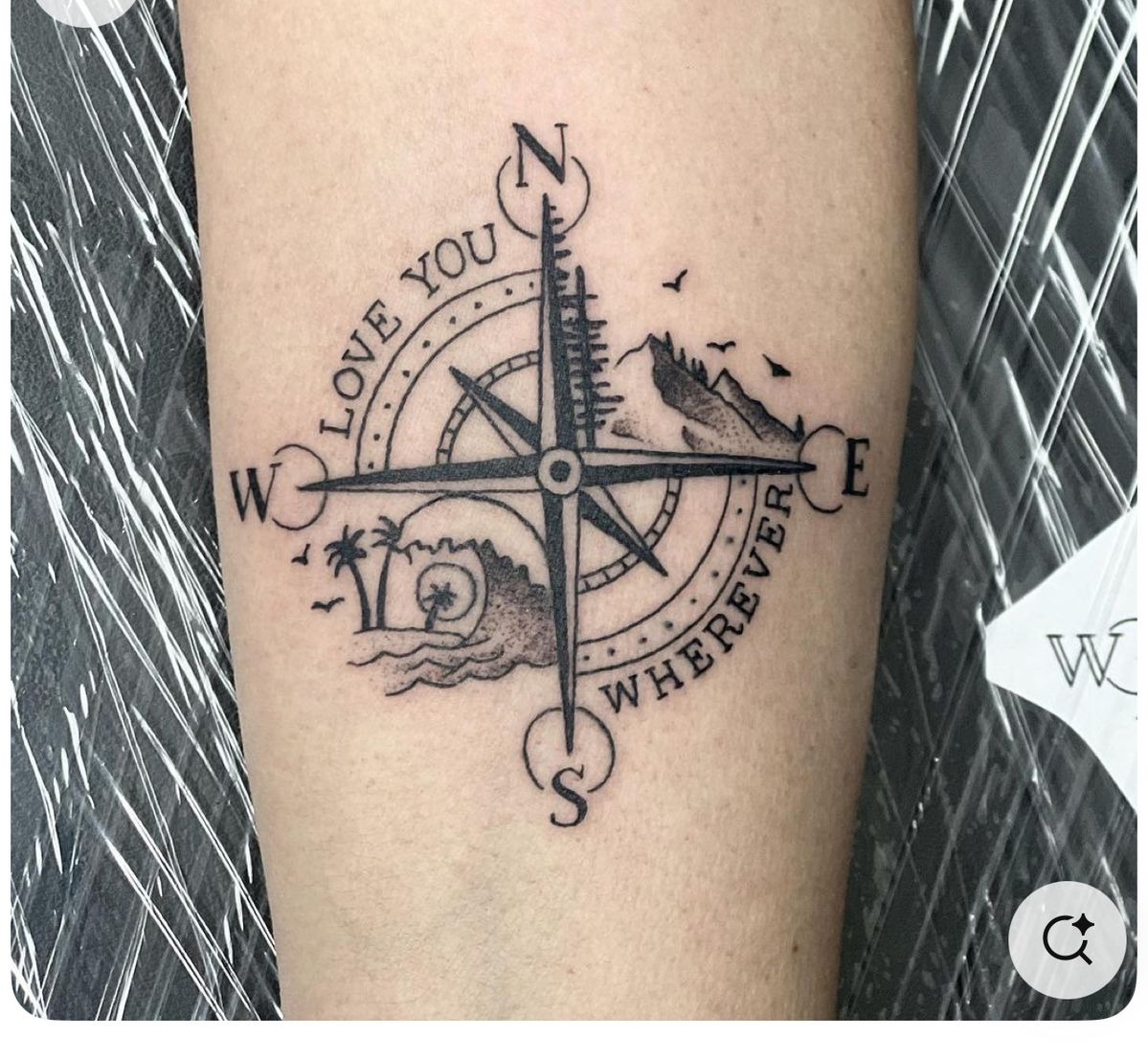 Love You Wherever Compass Tattoo Tattoo Design