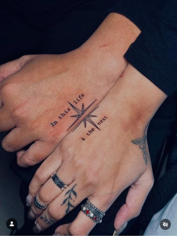 Matching Hand Compass Tattoo Tattoo Design