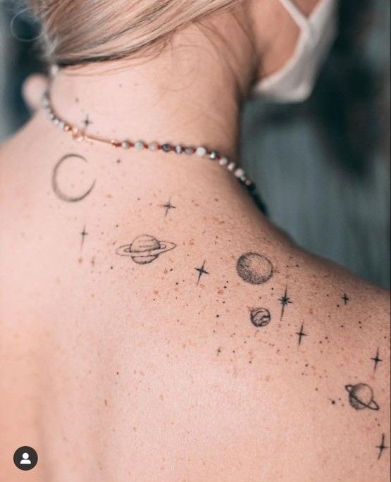 Bold Lunar Calf Sleeve with Cosmic Depth Tattoo Design