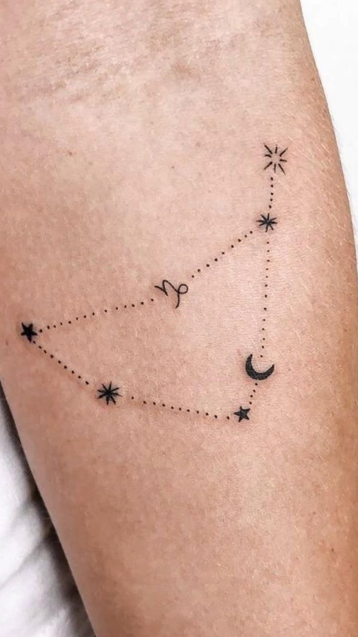 Capricorn Star Triangle Design Tattoo Design