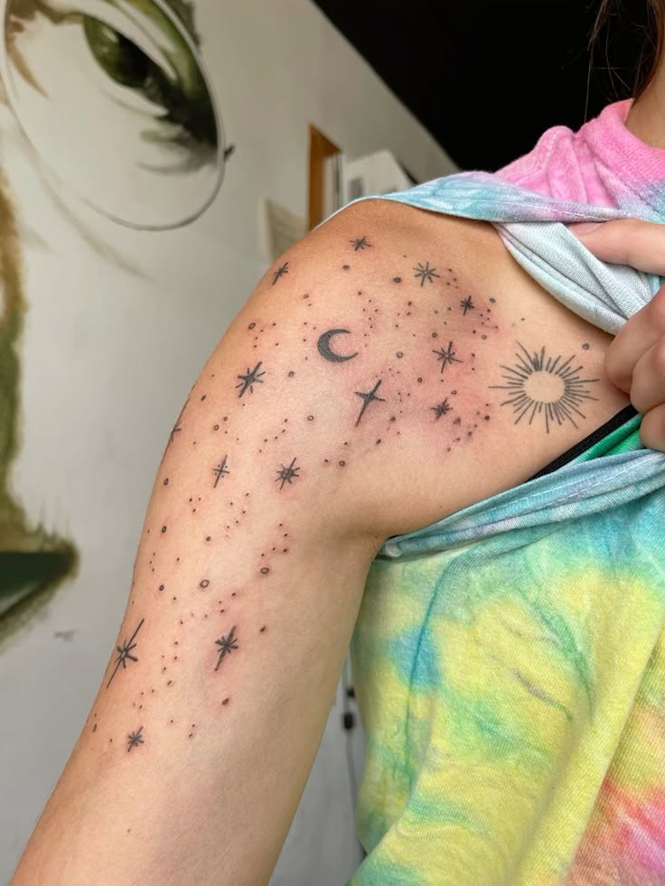 Detailed Capricorn Myth Constellation Tattoo Design
