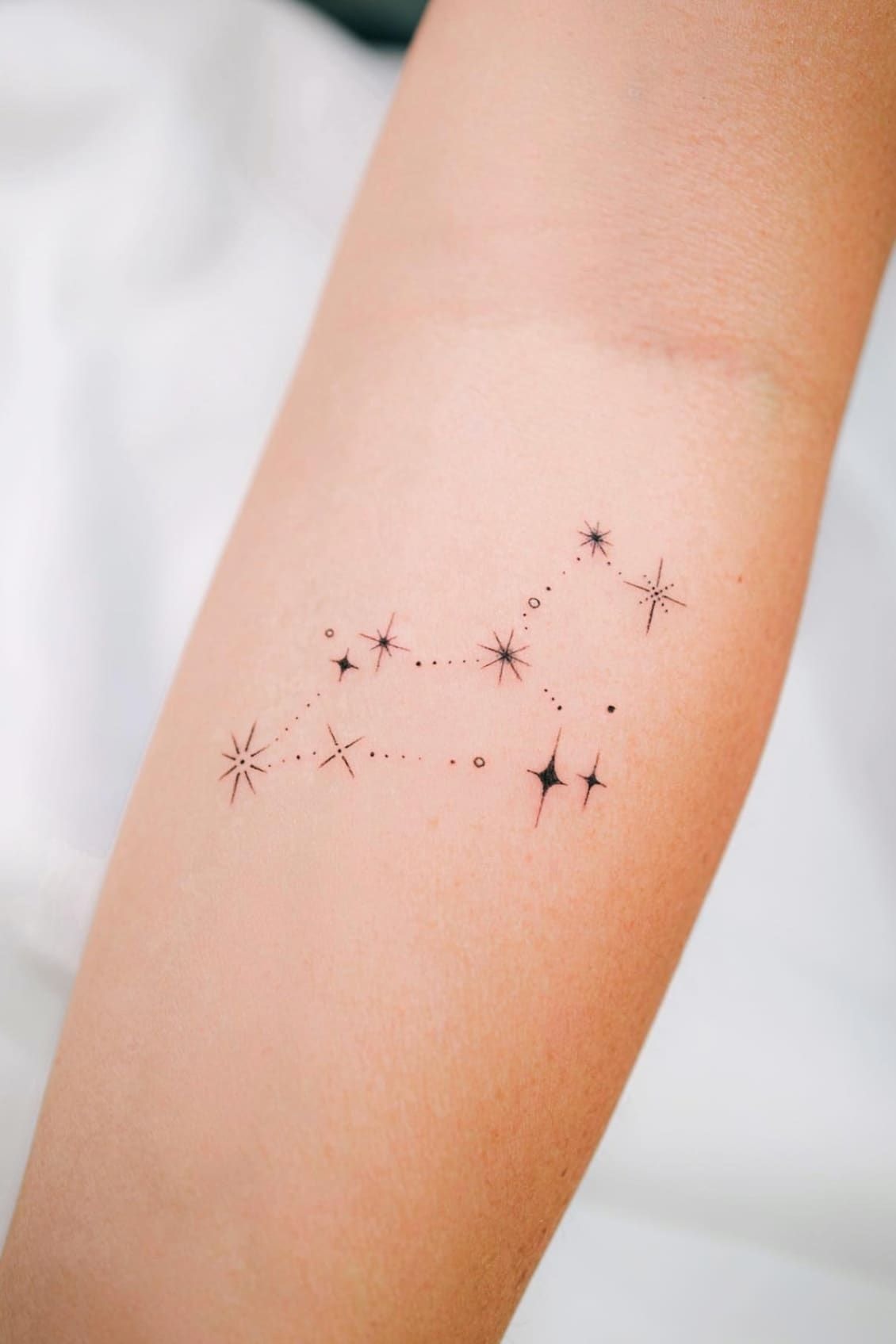 Libra Star Minimalist Forearm Design Tattoo Design