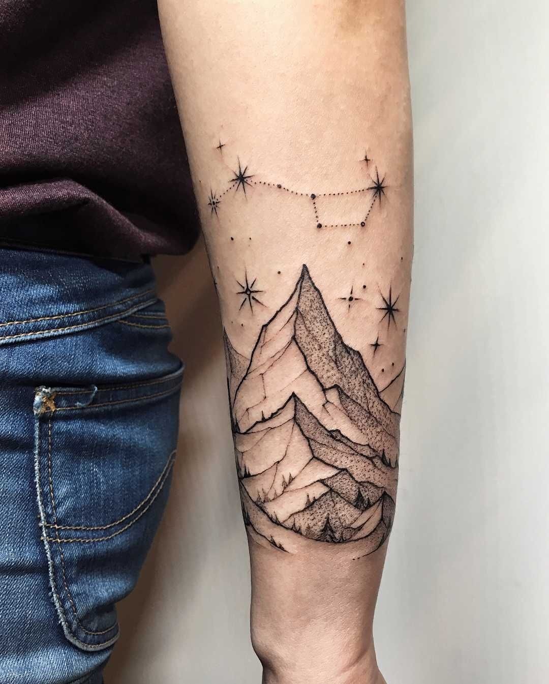 Minimalist Shoulder Constellation Scatter Tattoo Design