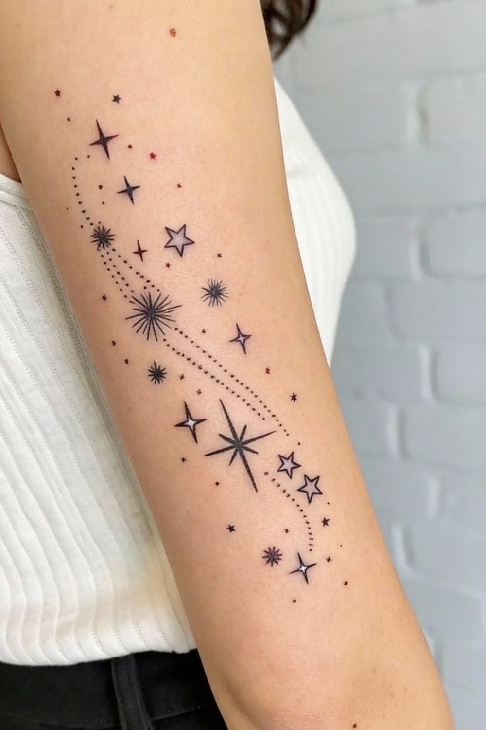 Radiant Compass Star Statement Tattoo Design