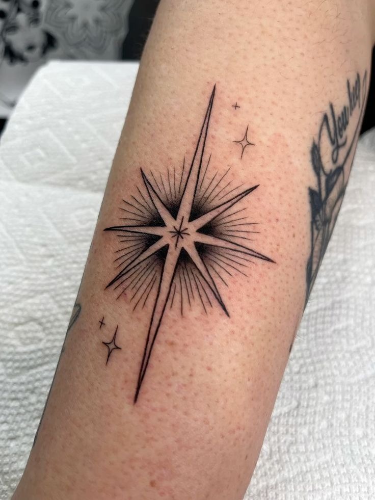 Watercolor Crescent Moon Galaxy Tattoo Design