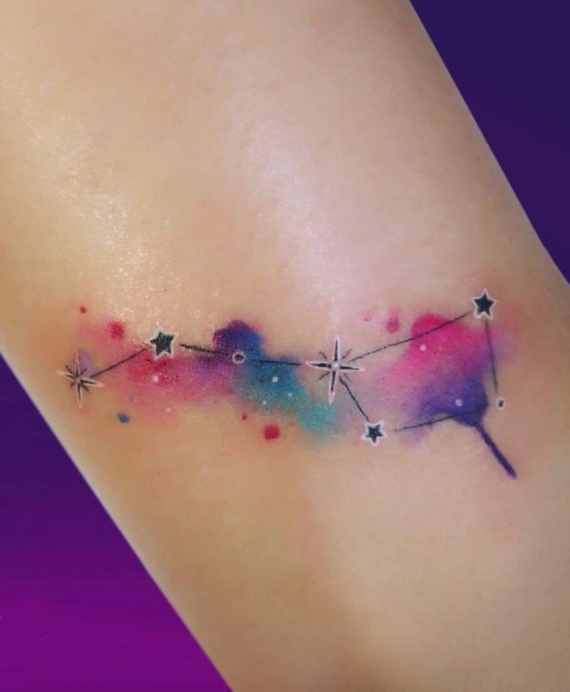 Watercolor Sagittarius Constellation Tattoo Design