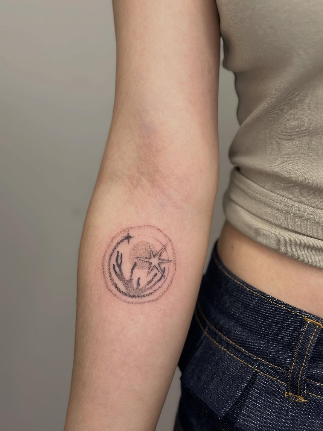 Minimalist coral reef tattoo on the arm Tattoo Design