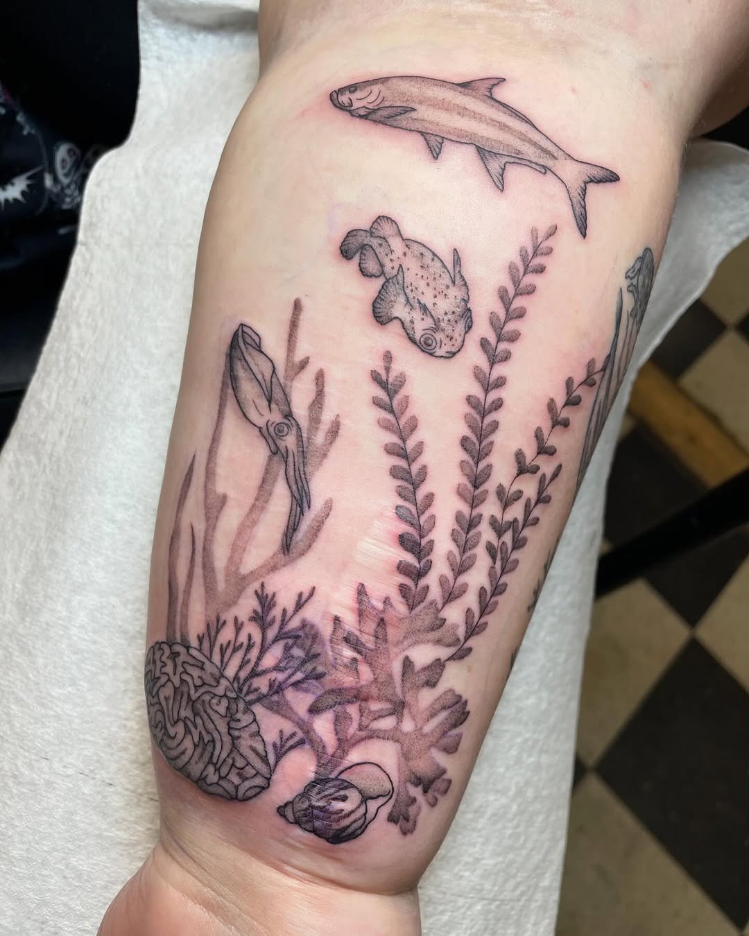 Vibrant marine life in stunning ink artistry Tattoo Design