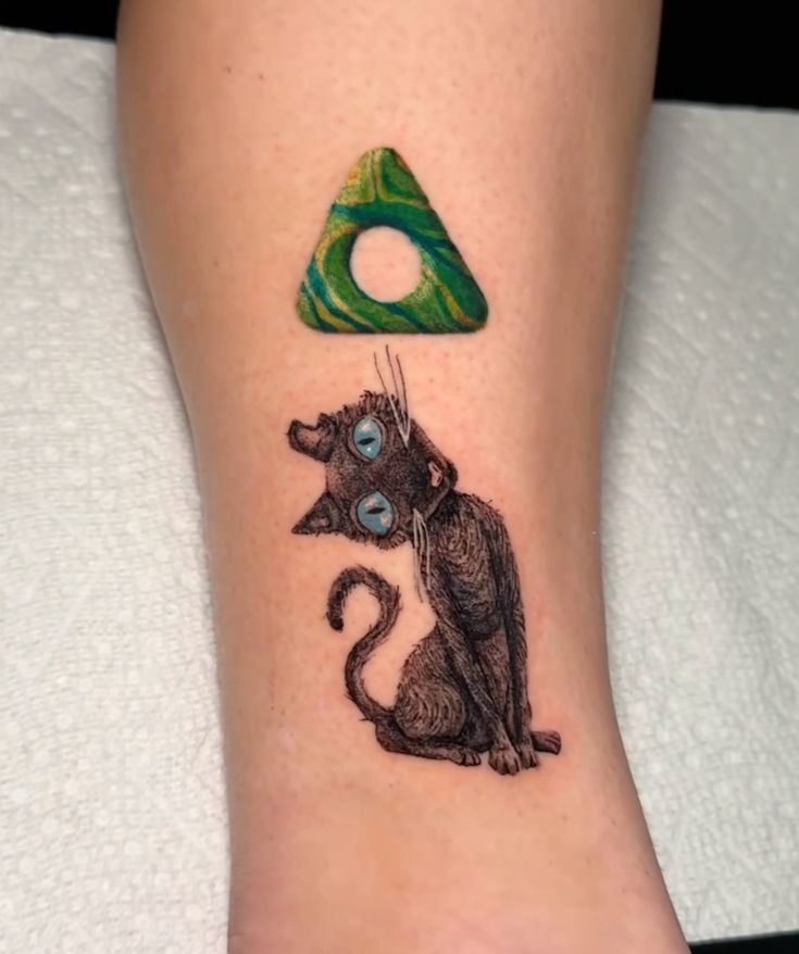Dreamy Coraline and Button Calf Tattoo Tattoo Design
