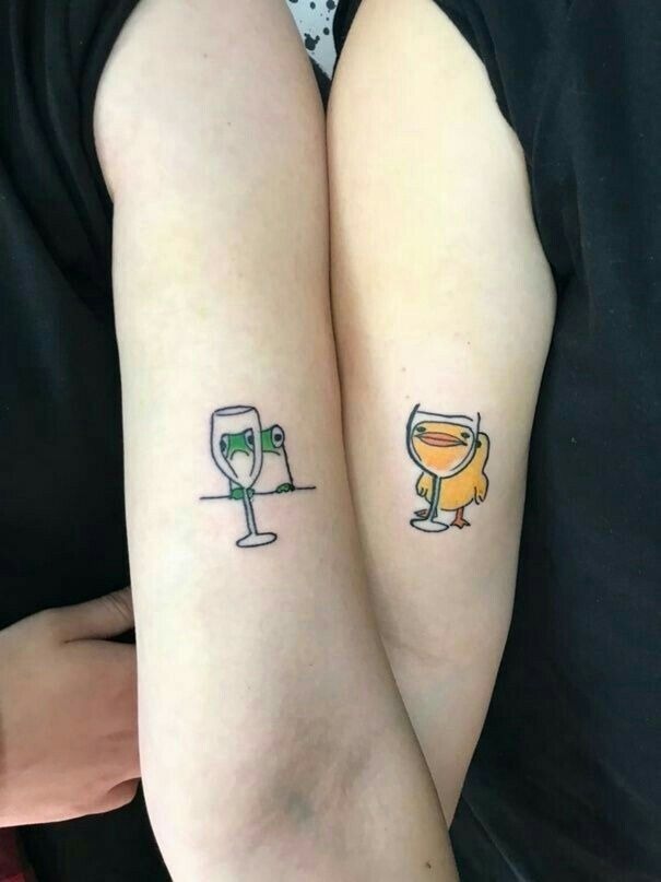 Duck and Wine Glass Tattoos Tattoo Design