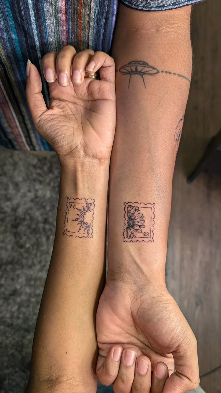 Sunflower Postage Stamp Tattoos Tattoo Design