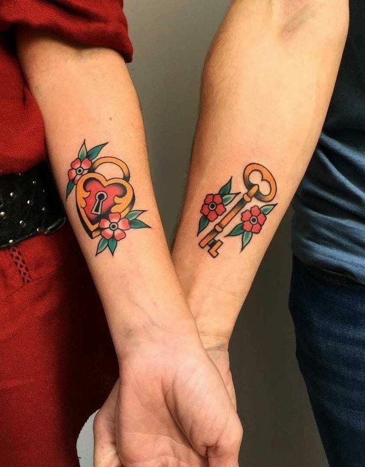 Traditional Lock and Key Tattoos Tattoo Design