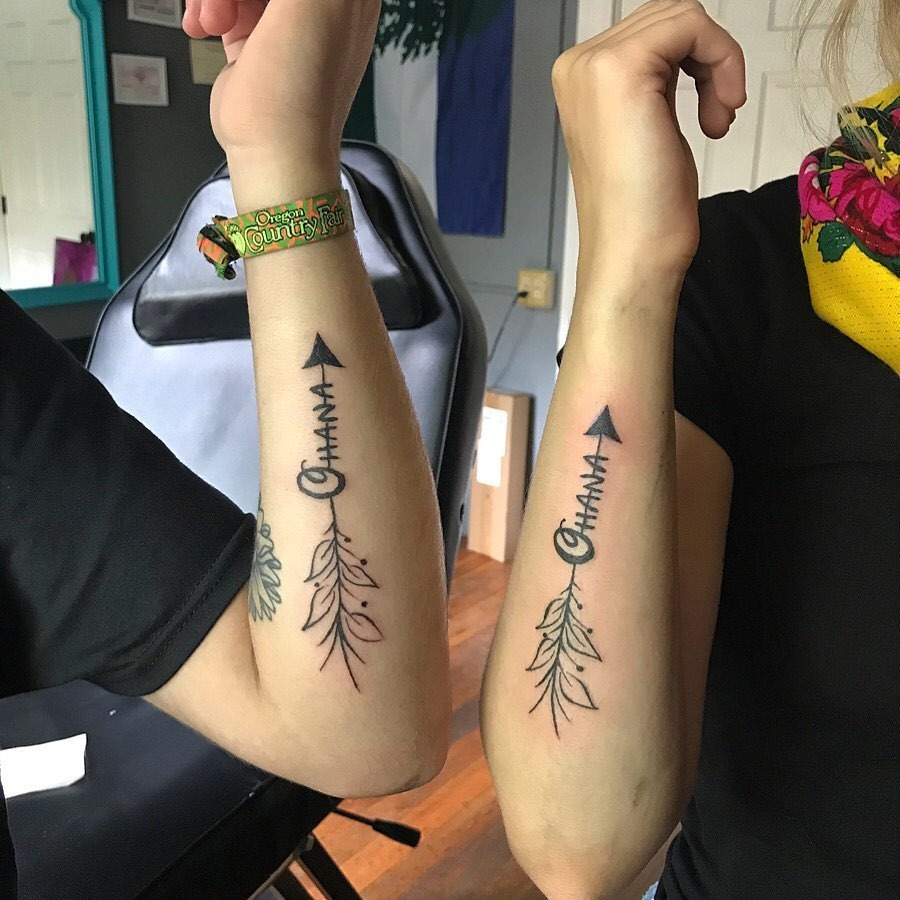 Cousin Name Arrow Tattoo Tattoo Design