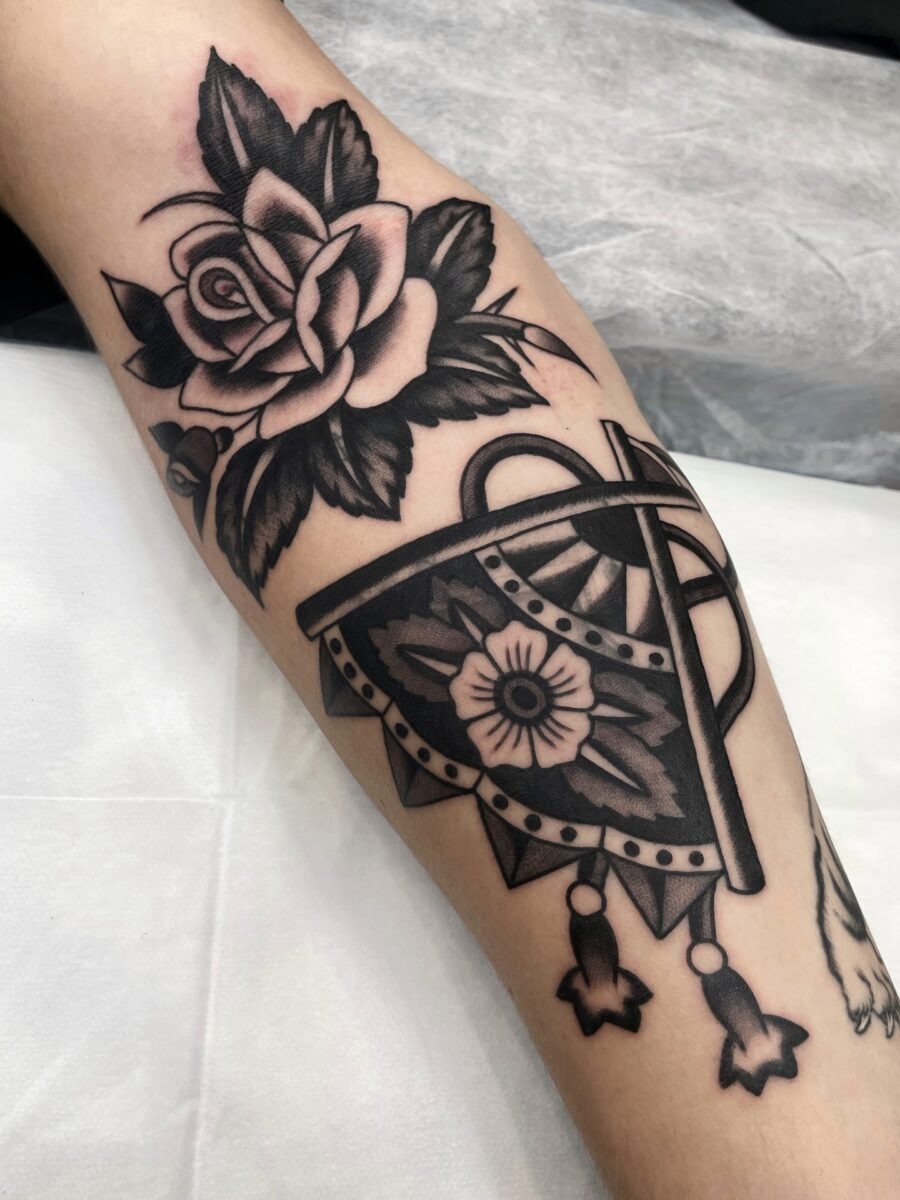 Black rose and dreamcatcher tattoo design Tattoo Design