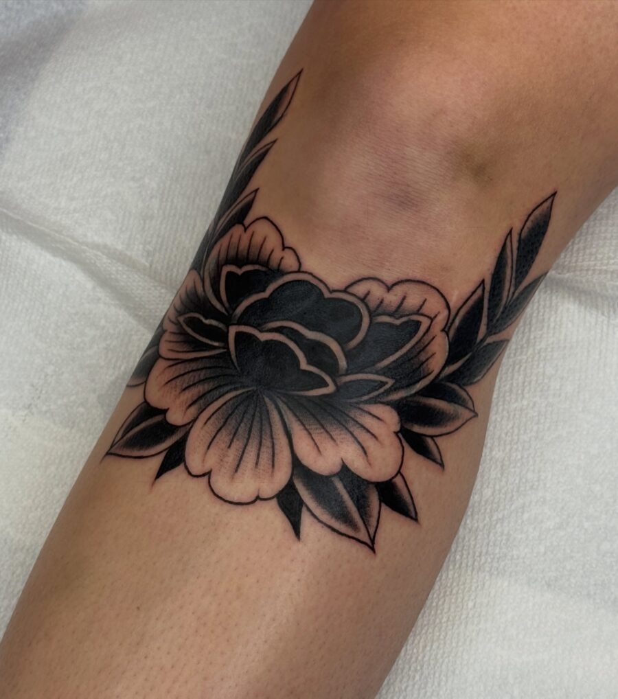 Elegant floral tattoo perfect for cover-ups Tattoo Design