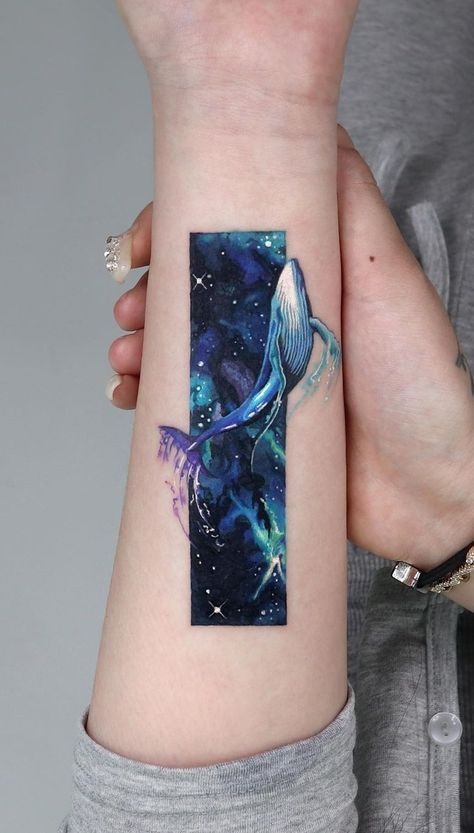 Cosmic Whale Tattoo Design
