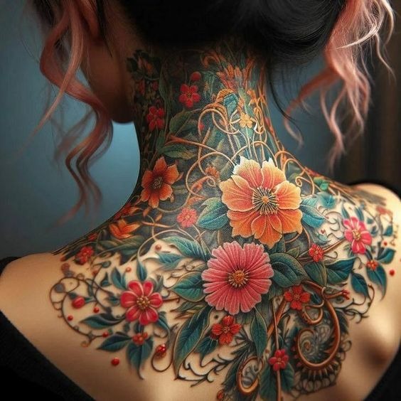 Dancing Cat Geisha Tattoo Design