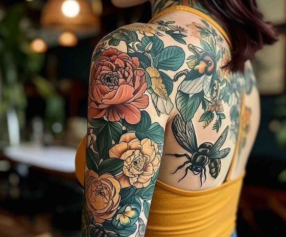 Enthralling Floral Neck Tattoo Tattoo Design