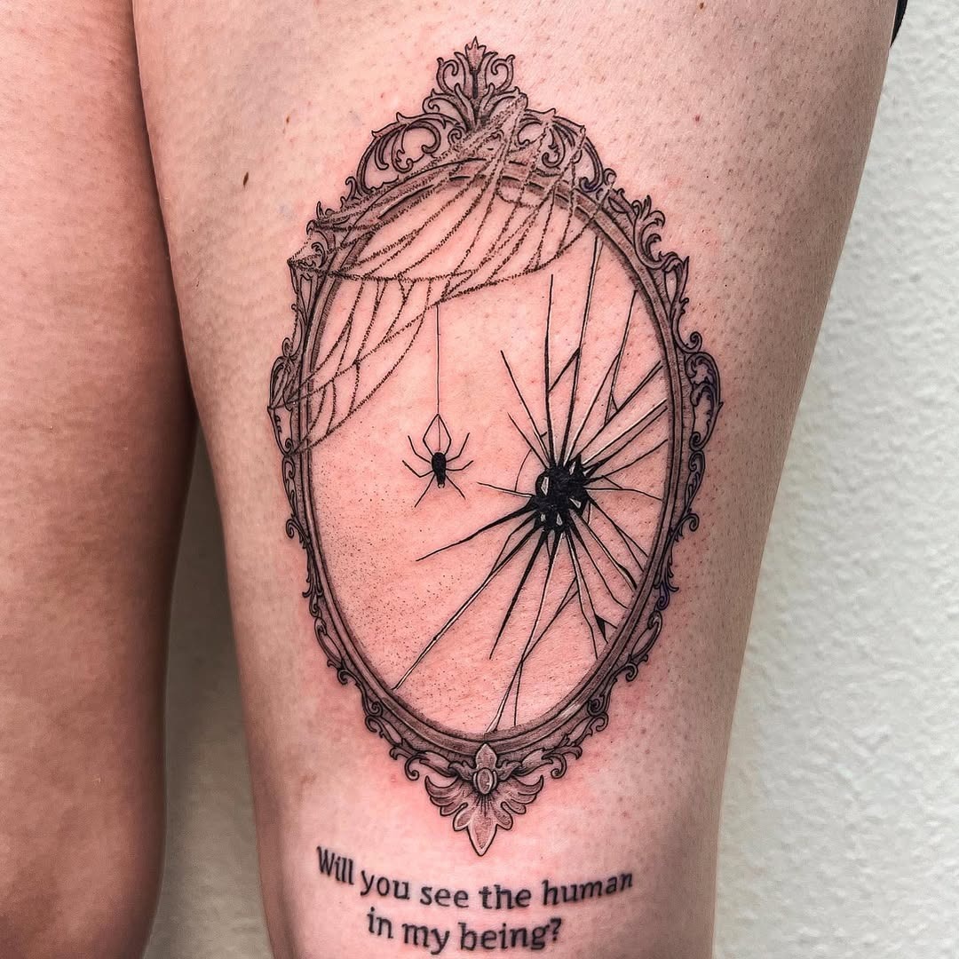 Reflective beauty in cracked mirror tattoos Tattoo Design
