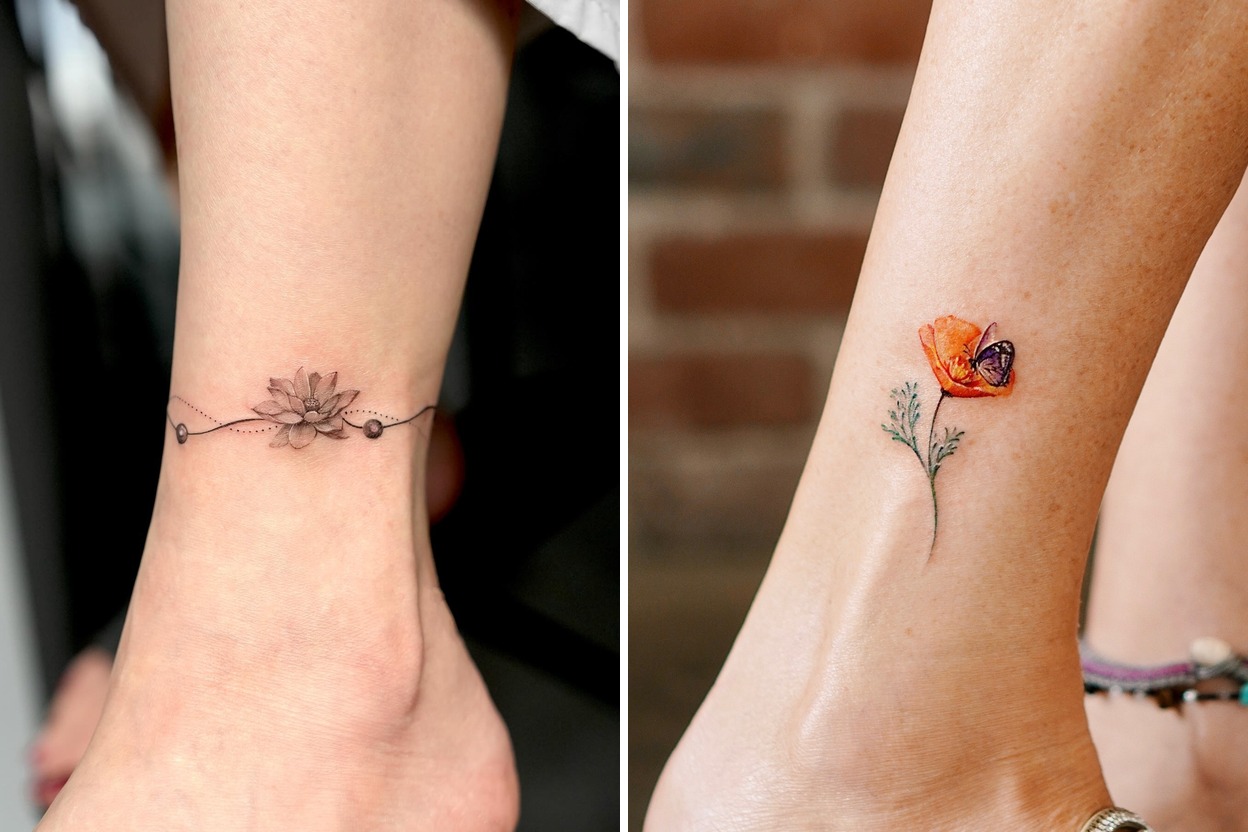 18+ Creative Ankle Tattoo Ideas With Inspiring Artistic Placement Featured Lookbook Collage