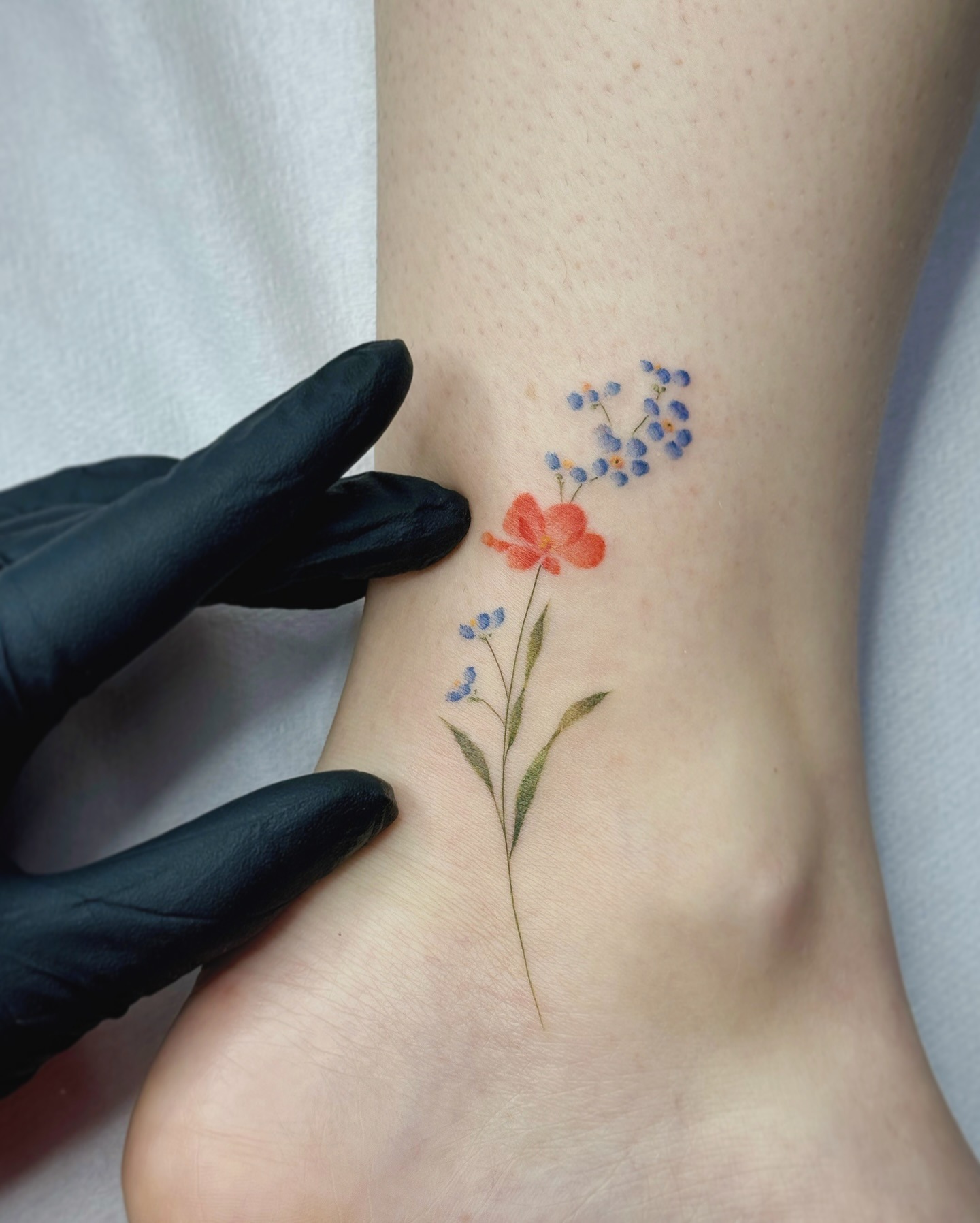 Wildflower Bouquet Ankle Tattoo Tattoo Design