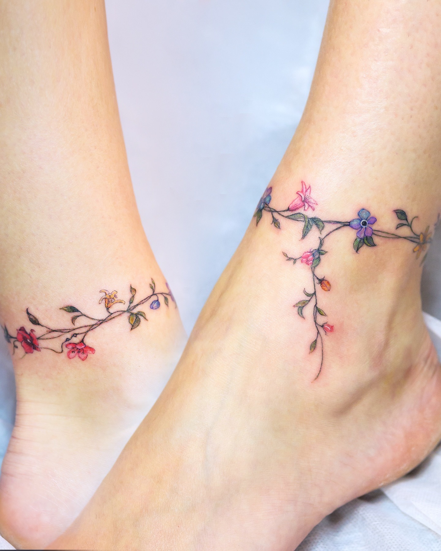 Wildflower Vine Anklet Tattoo Tattoo Design