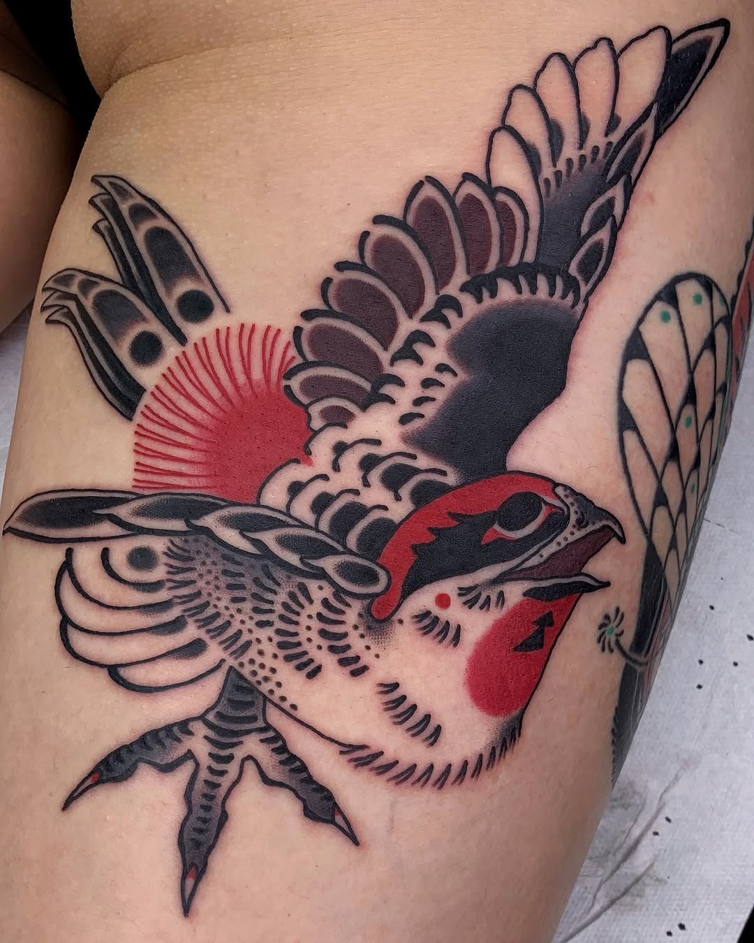 Dynamic depiction of a flying bird tattoo Tattoo Design