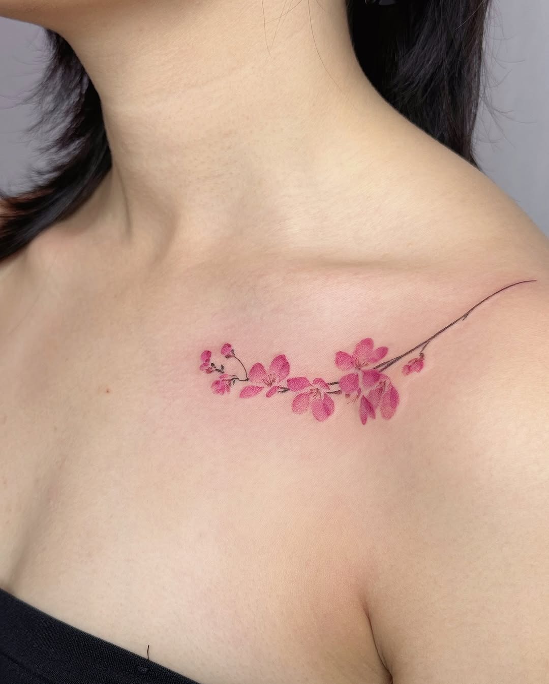 Delicate cherry blossom tattoo on shoulder Tattoo Design