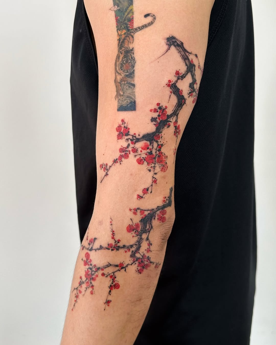 Elegant Cherry Blossom Tattoo on Arm Tattoo Design