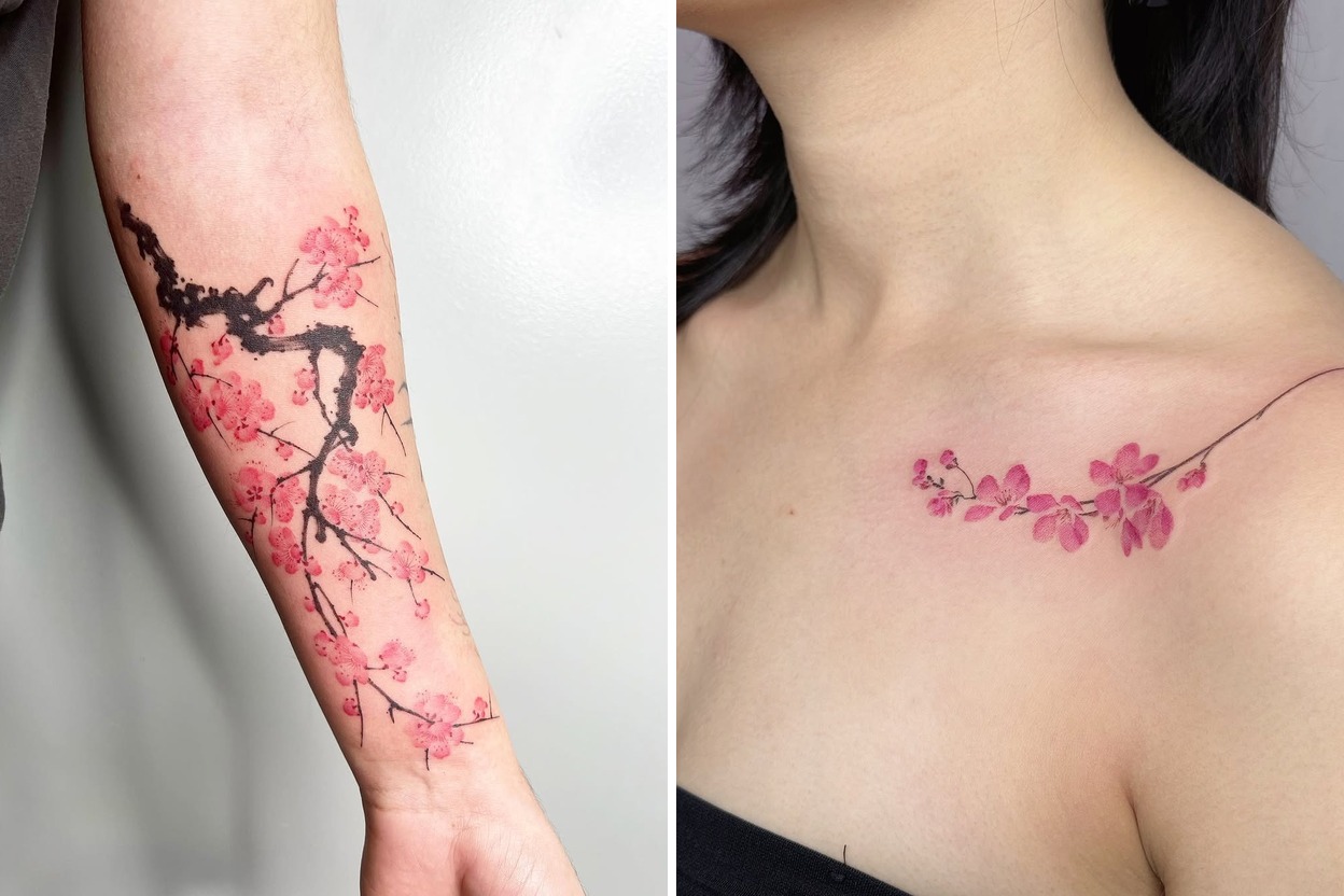 62+ Creative Cherry Blossom Tattoo Ideas Worth Saving for Your Next Appointment Featured Lookbook Collage