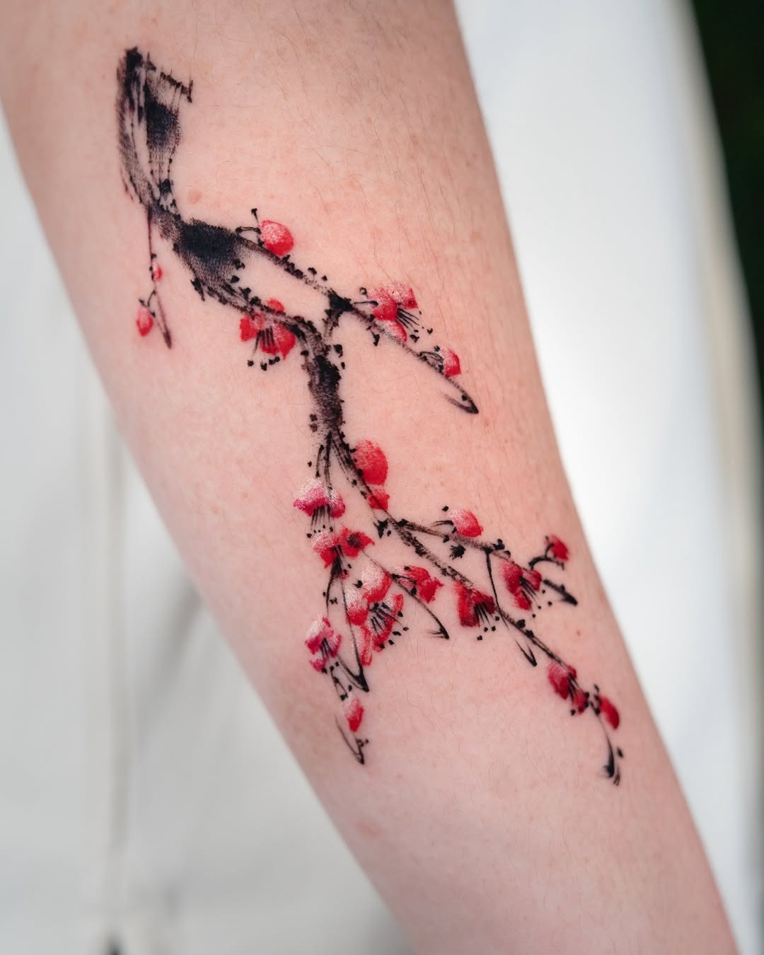 Stunning cherry blossom tattoo with vibrant details Tattoo Design