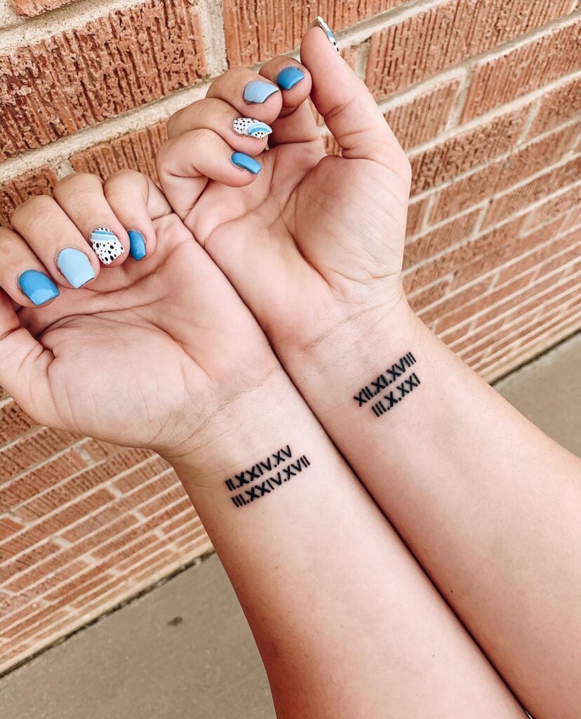 Bold Name and Birthdate Forearm Tattoo Tattoo Design