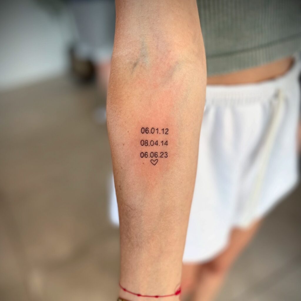 Child's Birthdate Tattoo Tattoo Design