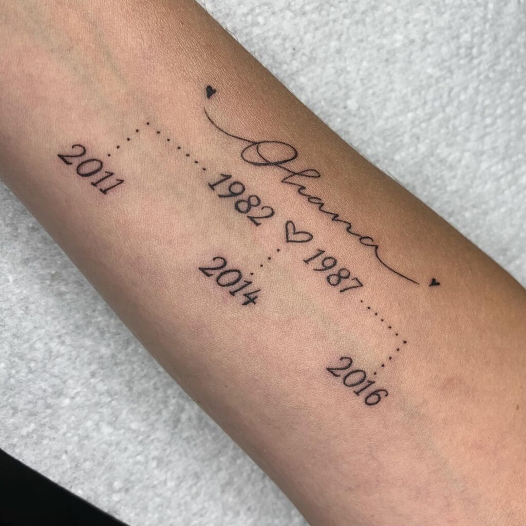 Intricate Infinity Date Tattoo Tattoo Design